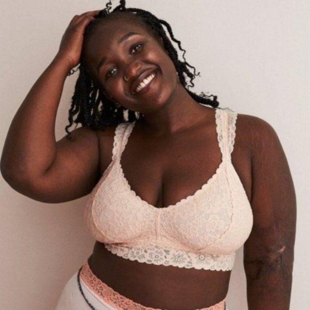 AERIE SOFTEST® LACE CLASSIC BRALETTE Buff Women's Size XS NEW